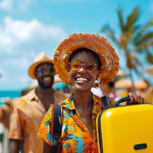 tourist carrying luggage 2